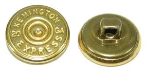 (12) Vintage KEMINGTON EXPRESS 20 GA 15cm Gold Tone Round Shank Buttons Lot - Picture 1 of 2