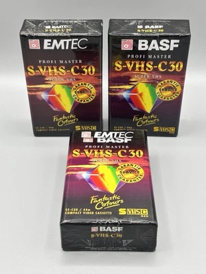 3x BASF S-VHS-C30 Super VHS Profi Master 2er Kassetten (6 Stück) Compact Video - Bild 1 von 4