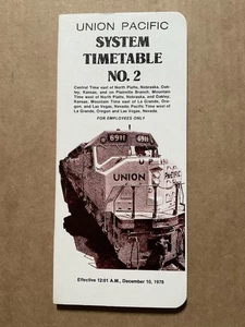 Union Pacific System Timetable No 2 For Employees Only, December 10, 1978 - Picture 1 of 2