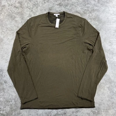 James Perse Shirt Mens Large Olive Long Sleeve Crewneck Made in USA MFSJ3358 - Image 1 of 4