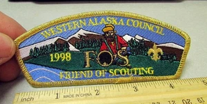 Western Alaska Boy Scouts Shoulder Embroidered Patch 1998 Friend of Scouting FOS - Picture 1 of 1