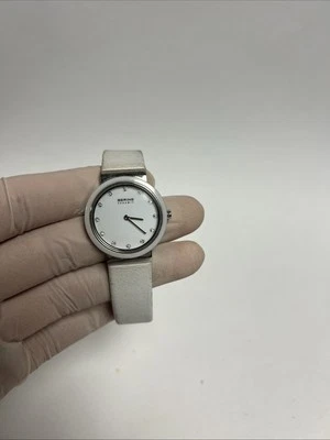 Bering Time Ceramic Stainless Steel Case & White Leather Strap Women's Watch - Image 1 of 4