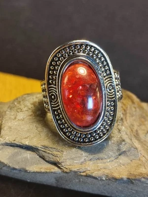 Damen Ring in Silber Gr 67 Cocktailring extravagant und auffällig großer Stein - Bild 1 von 4