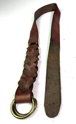 J.Crew Braided Leather Belt Womens Brown Brass Buckle Boho S/M - Image 1 of 4