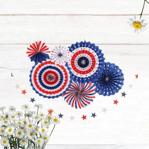 Bandiera USA oggetti di scena fotografici patriottici lanterne fiori patriottici ventaglio da appendere - Foto 1 di 12