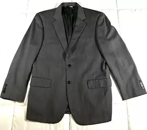 JOS A BANK 100% Wool Herringbone Jacket Blazer Charcoal Business Preppy 42R - Picture 1 of 18