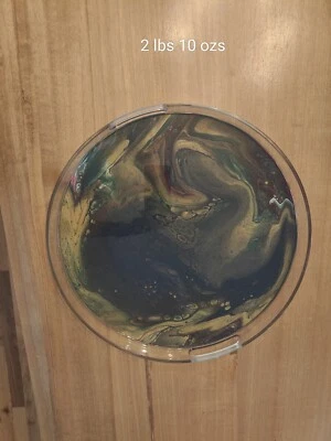 Handmade Round Plastic Resin 14" Serving Cheese or Charcuterie Tray - Image 1 of 4