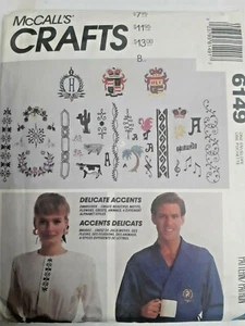 Patrón de costura McCalls 6149 hierro en transferencias flores crestas animales de colección Uc - Imagen 1 de 5