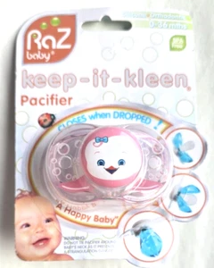 RazBaby - Keep-it-Kleen Pacifier Silicone 0-36 month Closes when Dropped - Picture 1 of 4