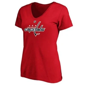NWT NHL Girl's XL Red Washington Capitals V-Neck Short Sleeve T-Shirt - Picture 1 of 2
