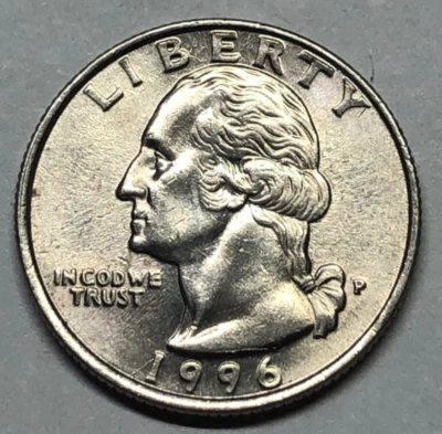 1996-P Washington Quarter Die Crack error and doubling in 1996 - Image 1 of 4