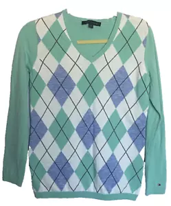 Tommy Hilfiger Suéter Mujer Pequeño Petite SP Manga Larga Argyle Top - Imagen 1 de 8