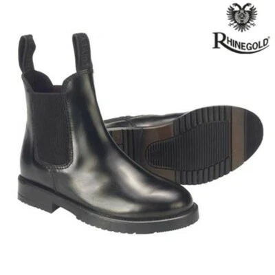 Rhinegold Erwachsene klassische Leder Jodhpur Stiefel Größe 7 schwarz kostenloser Versand