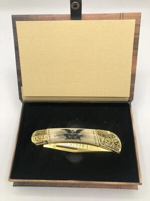 NEW American Virtues FREEDOM Gold Tone Pocket Knife By Falkner- Prestige Edition - Image 1 of 4