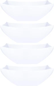 Disposable Square Serving Bowls, Party Snack or Salad Bowl, Plastic Clear or Whi - Picture 1 of 7