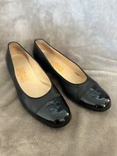Salvatore Ferragamo Women's Round Toe Flats Soft Black Leather Size 8.5 #72057