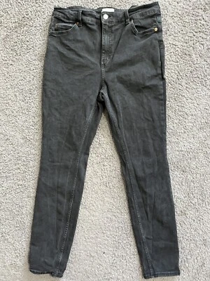 H&M Jeans Womens 14 Skinny Super Stretch Jeggings Denim Pants Black Solid - Image 1 of 4