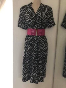 Vintage Jaegar polka dot silk tea dress UK 6 very generous - Picture 1 of 11