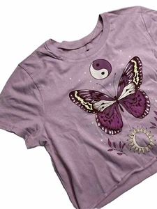 Camiseta Escena Social Juniors M Crop Rosa Púrpura Mariposa - Imagen 1 de 9