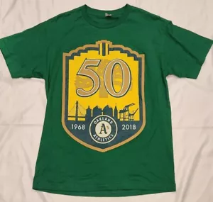 Oakland A's 50th Anniversary 2018 Legends T-Shirt Men's Medium MLB Baseball - Picture 1 of 3