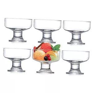 6 Pack Glass Dessert Bowls, 6.5 oz Crystal Glass Bowls for Ice Cream, Fruit, - Picture 1 of 7