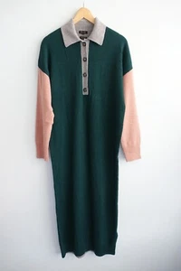 Mossimo Dutti Rugby Dress Womens Small Colourblock Wool Cashmere Knit Preppy - Picture 1 of 15