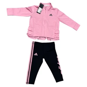 Adidas Girls 18M Ruffle TRCT Jacket And Tight Set (EE) - Picture 1 of 7