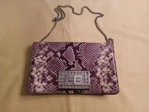Michael Kors Gray Snakeskin Rhinestones Shoulder Tote Bag Clutch - Picture 1 of 11