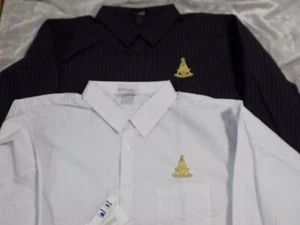Mens Long Sleeve Embroidered Past Master Long Sleeve Dress Shirt 4XL NEW! - Picture 1 of 9