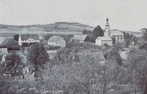 Marchdorf powiat Löwenberg/ Marczów- widok na kościół (Śląsk) 1932 - Zdjęcie 1 z 1