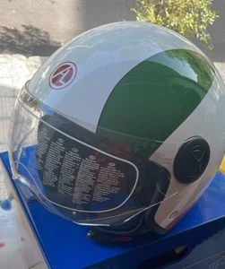 10124 CASCO DEMI-JET CON VISIERA CONFORT GRAFICA ITALIA MISURA L OMOLOGATO - Imagen 1 de 9