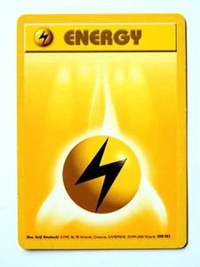 Lightning Energy 100/102 NM Pokemon Card Base Set 2000 Común 4ta impresión - Imagen 1 de 1