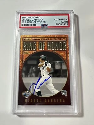2009 Topps Ring Of Honor Miguel Cabrera Auto Autograph Signed Card PSA HOF - Image 1 of 2