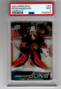2022/23 Upper Deck Kevin Mandolese CLEAR CUT Young Guns Rookie PSA 9!! RARE