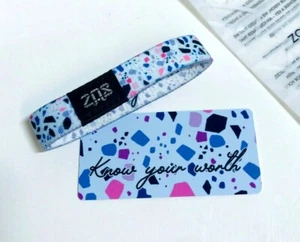 ZOX **KNOW YOUR WORTH** Silver Single Medium Wristband w/Card - Picture 1 of 3