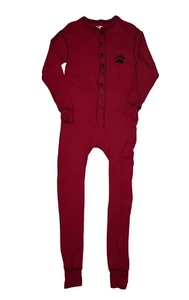 Lazy One Red And Black Check Long John pajamas Bear Bottom SM Stretch Cotton - Picture 1 of 6