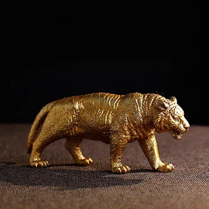 Fine Casting Solid Brass Tiger Statue Decoration, Brass Crafts Collectibles gift - Picture 1 of 7
