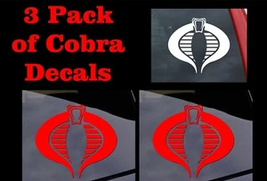 3 Pack G.I. Joe Cobra Commander Vinyl decals Car Truck Window Laptop notebook - Foto 1 di 3