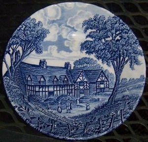 Royal Essex Blue Ironstone Shakespeare's Country Mary Arden's Home Berry Bowl - Picture 1 of 2