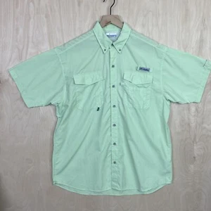 Columbia Mens Button Up PFG OmniShade Fishing Shirt Green Medium SS - Bild 1 von 12