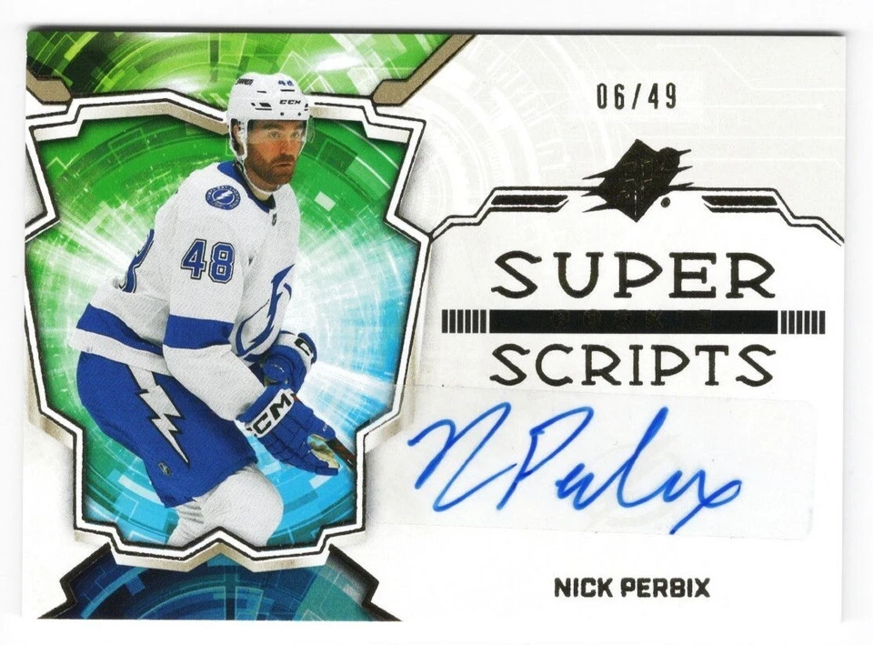 2022-23 SPx Rookie Super Scripts Gold Autograph #SSR-NP Nick Perbix 06/49 - Image 1 of 1