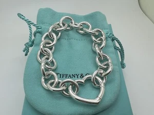 Tiffany Co Sterlingsilber Verschluss Scharnier Herz Knebelverschluss Armband - Bild 1 von 11
