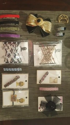 LOTE 15+ piezas MEZCLA NOS De colección Accesorios para el cabello Joya Cordón Clip Peine Cola de caballo Foto 1 de 4