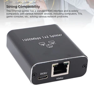 RJ45 Connector Splitter with USB Power Cable 1000Mbps High Speed Gigabit - Afbeelding 1 van 21