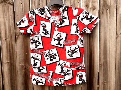 Blusa Médica Felix the Cat para Mujer, Mediana, Roja/Negro Foto 1 de 4