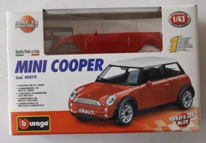 MINI COOPER METAL KIT EASY TO ASSEMBLE 1:43 NEW SEALED BURAGO - Picture 1 of 2