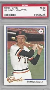 Tarjeta de béisbol Topps 1978 #538 Johnnie LeMaster San Francisco Giants clasificación PSA 7 - Imagen 1 de 1