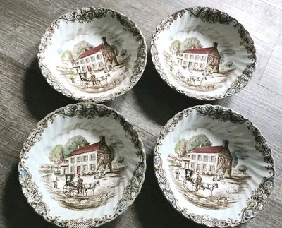 Johnson Brothers Heritage Hall Cereal Bowl Cupé Inglaterra Juego De 4 De Colección Foto 1 de 4