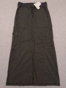 NUEVA Maxi Falda Carga American Eagle Para Mujer 00 Verde Cordón Cintura Bolsillos - Imagen 1 de 9