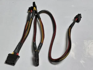 3X Molex to 6 Pin PCI Express PCI-E Graphics Card Power Cable Adaptors 25cm - Afbeelding 1 van 5